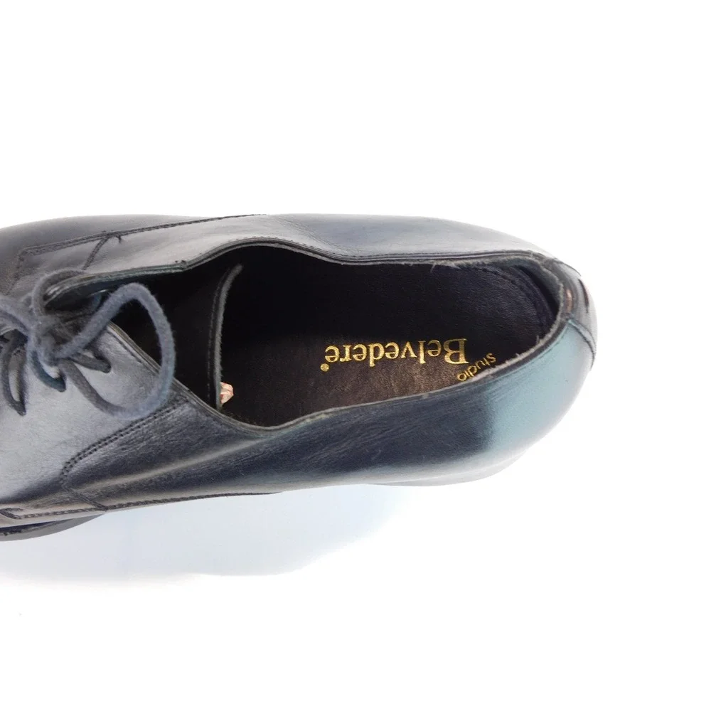 Belvedere Studio Chisel Black Leather Oxfords Dress Shoes Size‎ 11.5 M